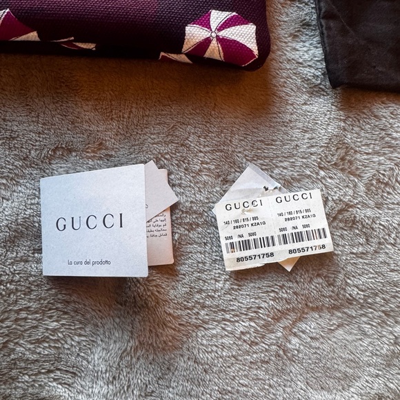 GUCCI Clutch Bag Canvas Umbrella Parasol Pattern Pouch Italy Authentic - Picture 10 of 13